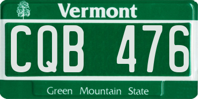 VT license plate CQB476