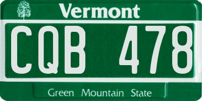 VT license plate CQB478