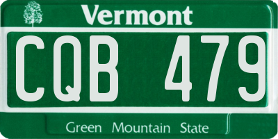 VT license plate CQB479