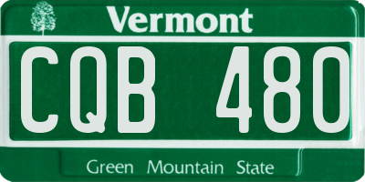 VT license plate CQB480