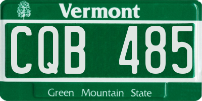 VT license plate CQB485