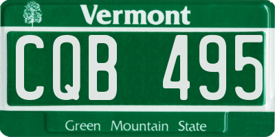 VT license plate CQB495