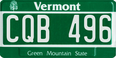 VT license plate CQB496