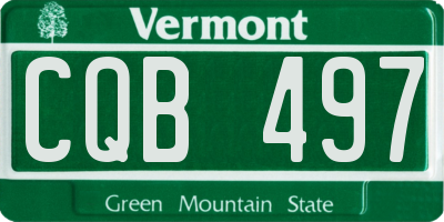 VT license plate CQB497
