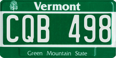 VT license plate CQB498