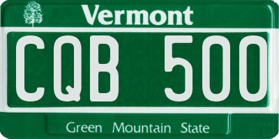 VT license plate CQB500