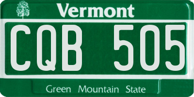VT license plate CQB505
