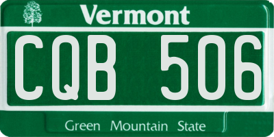 VT license plate CQB506