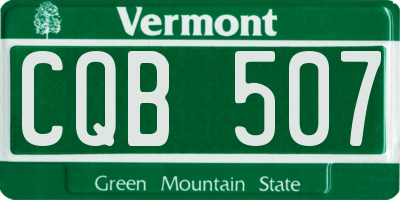 VT license plate CQB507