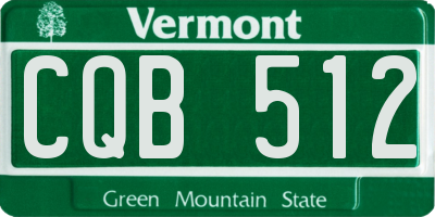 VT license plate CQB512