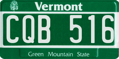 VT license plate CQB516