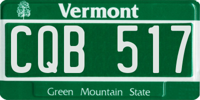 VT license plate CQB517