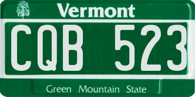 VT license plate CQB523