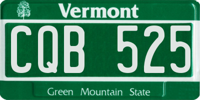 VT license plate CQB525