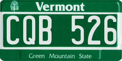 VT license plate CQB526