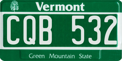 VT license plate CQB532