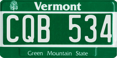 VT license plate CQB534
