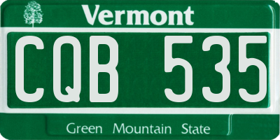 VT license plate CQB535