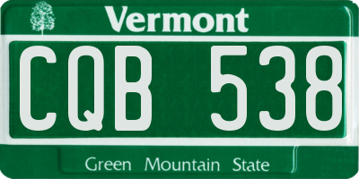 VT license plate CQB538