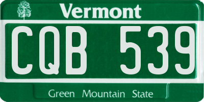 VT license plate CQB539