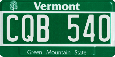 VT license plate CQB540