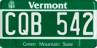 VT license plate CQB542