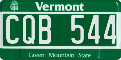 VT license plate CQB544