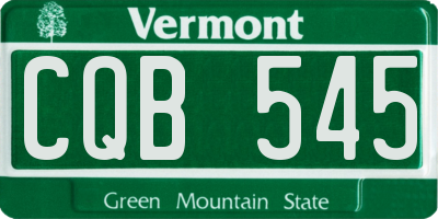 VT license plate CQB545
