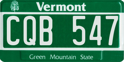 VT license plate CQB547