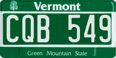 VT license plate CQB549