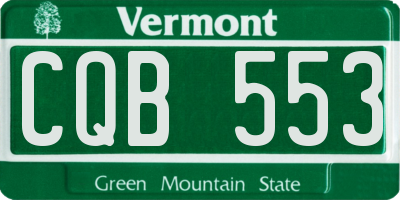 VT license plate CQB553