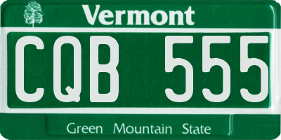 VT license plate CQB555