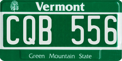 VT license plate CQB556