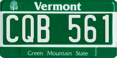 VT license plate CQB561