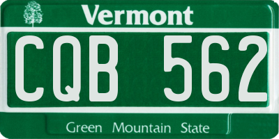 VT license plate CQB562