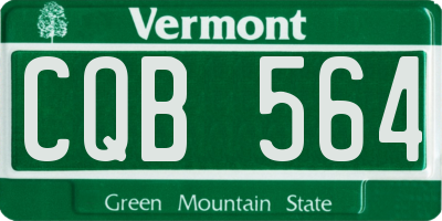 VT license plate CQB564