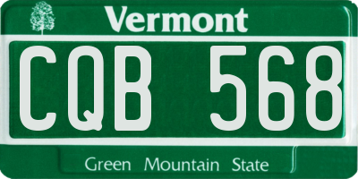 VT license plate CQB568