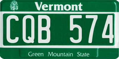 VT license plate CQB574