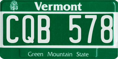 VT license plate CQB578