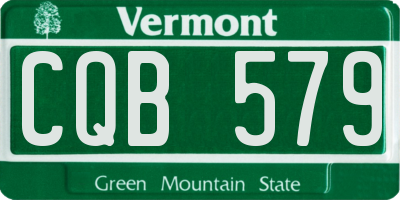 VT license plate CQB579