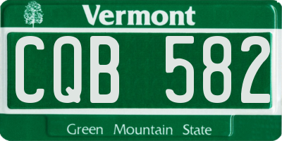 VT license plate CQB582