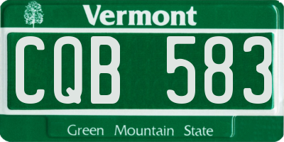 VT license plate CQB583