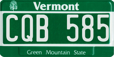 VT license plate CQB585