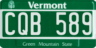 VT license plate CQB589