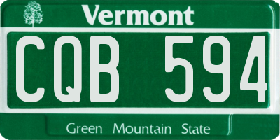 VT license plate CQB594