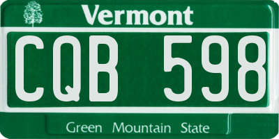 VT license plate CQB598
