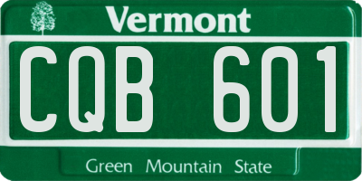 VT license plate CQB601