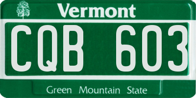 VT license plate CQB603