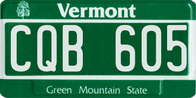 VT license plate CQB605