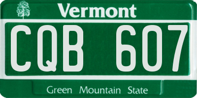 VT license plate CQB607